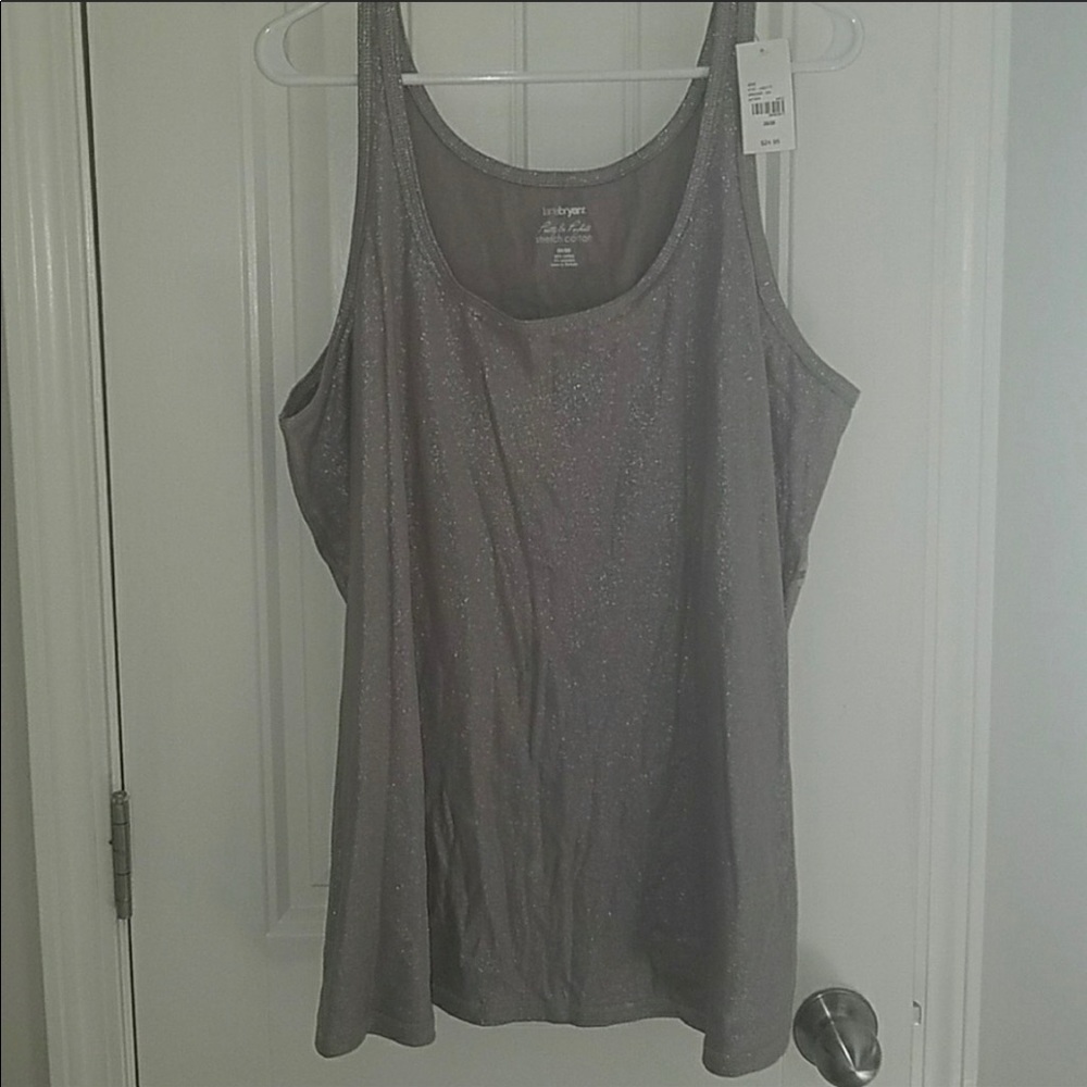 Silver metallic tank top